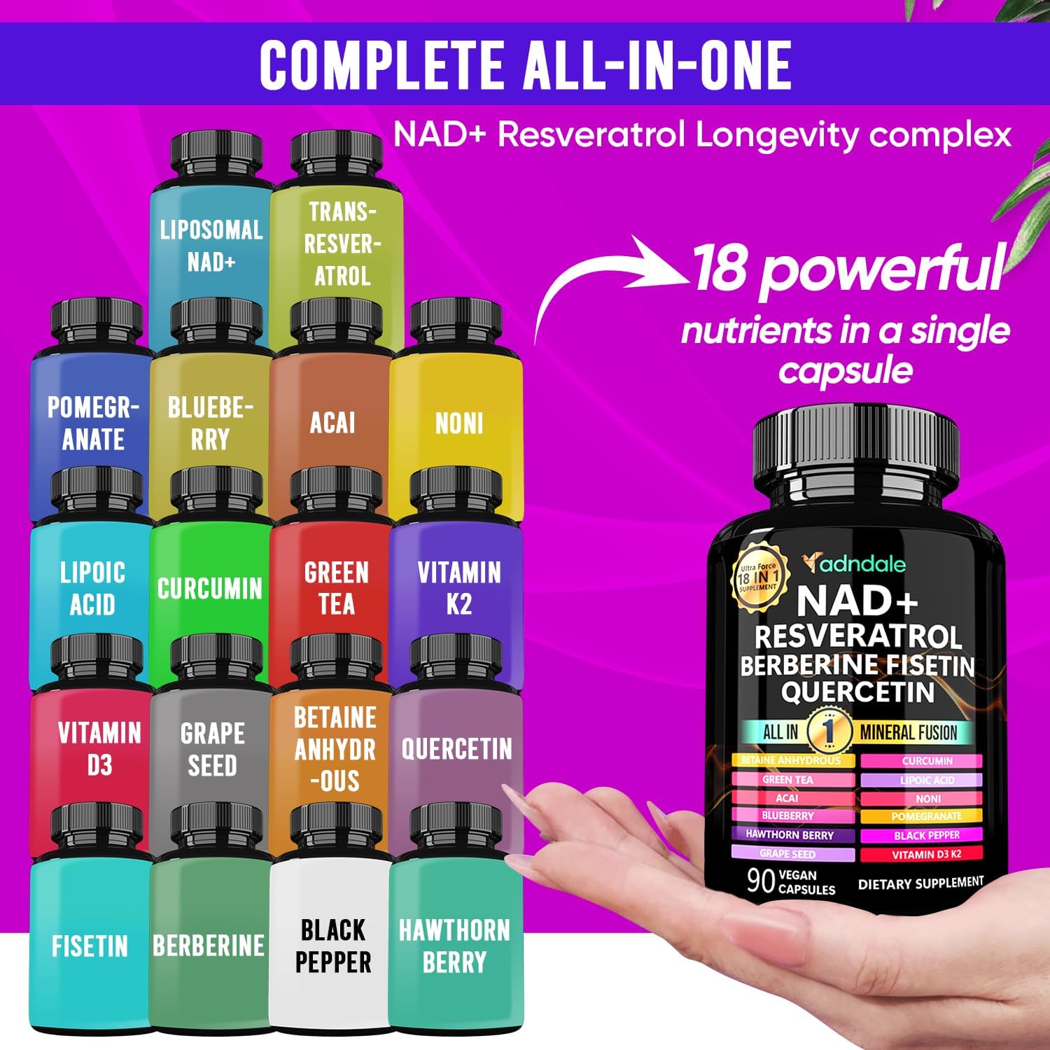 90pcs NAD Supplement - Longevi - огляд і ціна Longevity Health & Wellness Hotel