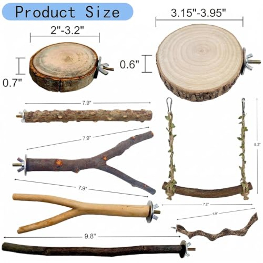 8PCS natural wood bird perches - огляд і ціна Health & Wellness Tourism